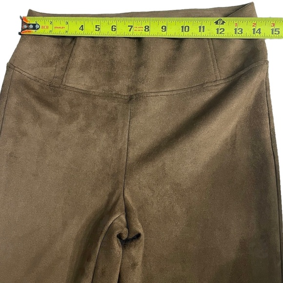 LAUNDRY BY SHELLI SEGAL Pants Faux Suede Leather Pull-On Brown Women’s M - Picture 6 of 10